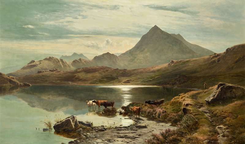 Percy Sidney Richard Llyn Y Cwn Flynnon North Wales 1871 canvas print