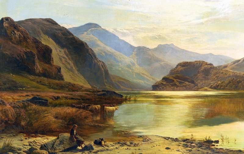 Percy Sidney Richard Resting By The Lake In An Evening Glow 1856 canvas print