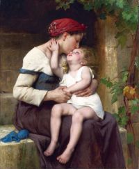 Perrault Leon Mother With Child 1894 canvas print