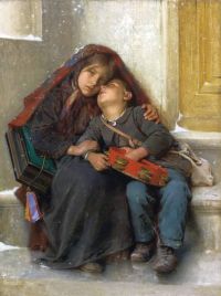 Perrault Leon draußen in der Kälte 1890