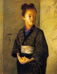 Perry Lilla Cabot Portrait Of A Young Girl With An Orange 1898 1901
