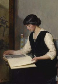 Perry Lilla Cabot Reading canvas print