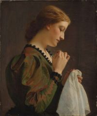 Perugini Dickens Kate La Cucitrice Leinwanddruck