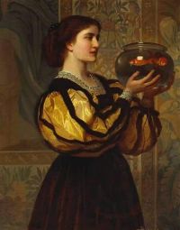 Perugini Dickens Kate Das Goldfischglas Ca. Leinwanddruck von 1870