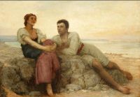 Perugini Dickens Kate Young Lovers On A Beach Leinwanddruck