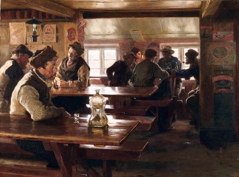 Tableaux sur toile, reproduction de Peter Kroyer Interior Of A Tavern 1886