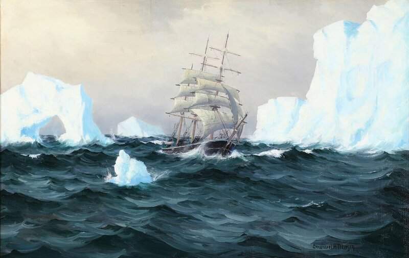Petersen Emanuel A A Sailing Ship At An Arctic Coast canvas print