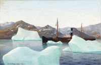 سفينة بخارية Petersen Emanuel AA بين طوافات الجليد 1921