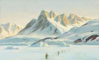 Petersen Emanuel A Arctic Landscape With Inuits canvas print