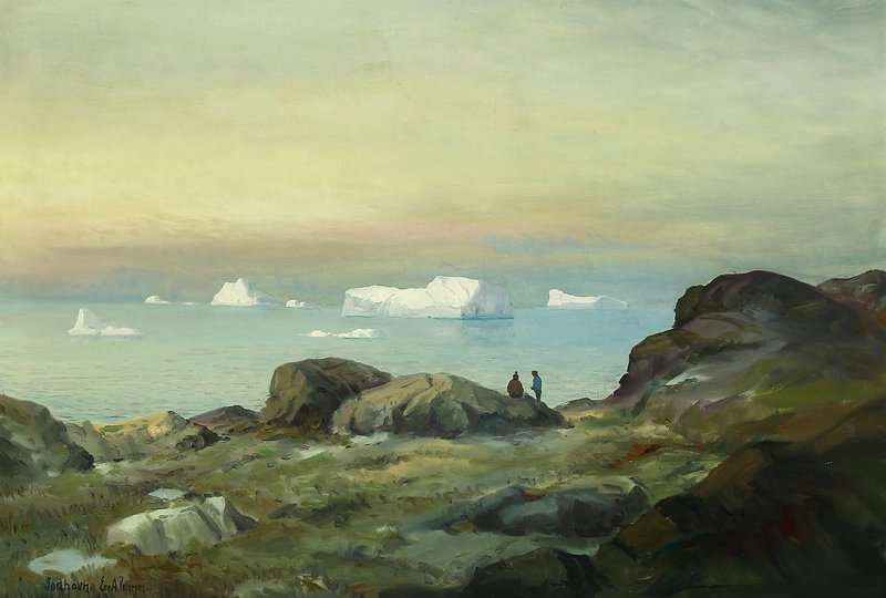 Petersen Emanuel A Coastal Scene From Qeqertarsuaq In Northern Greenland canvas print