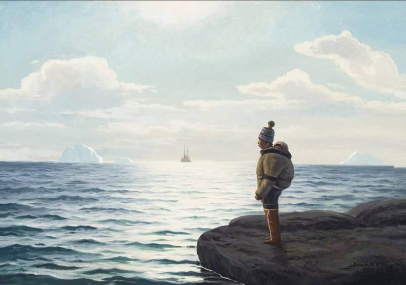 Petersen Emanuel A Inuit Woman With Child In Amaut canvas print