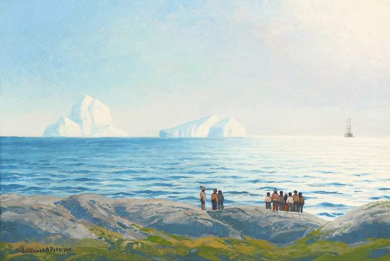 Petersen Emanuel A Inuits Are Watching For A Ship canvas print