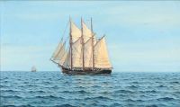 Petersen Emanuel A Seascape With Sailing Ships On A Calm Day canvas print