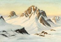 Petersen Emanuel A Sleighs Crossing A Greenlandic Landscape canvas print