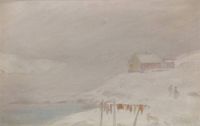 Petersen Emanuel A Snowstorm At Qasigiannguit In Greenland canvas print