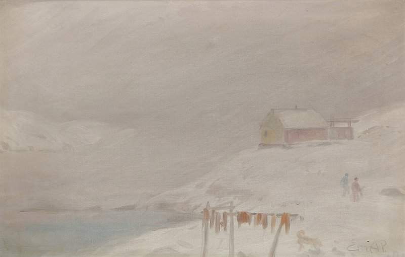 Petersen Emanuel A Snowstorm At Qasigiannguit In Greenland canvas print