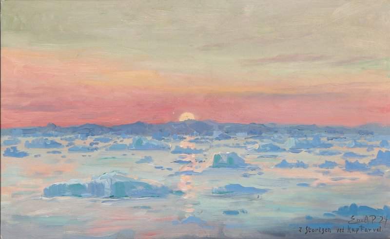 Petersen Emanuel A Sunset At The Ice By Cape Farewell canvas print