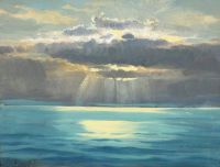 بيترسن ايمانويل شروق شمس وغيوم كثيفة فوق البحر