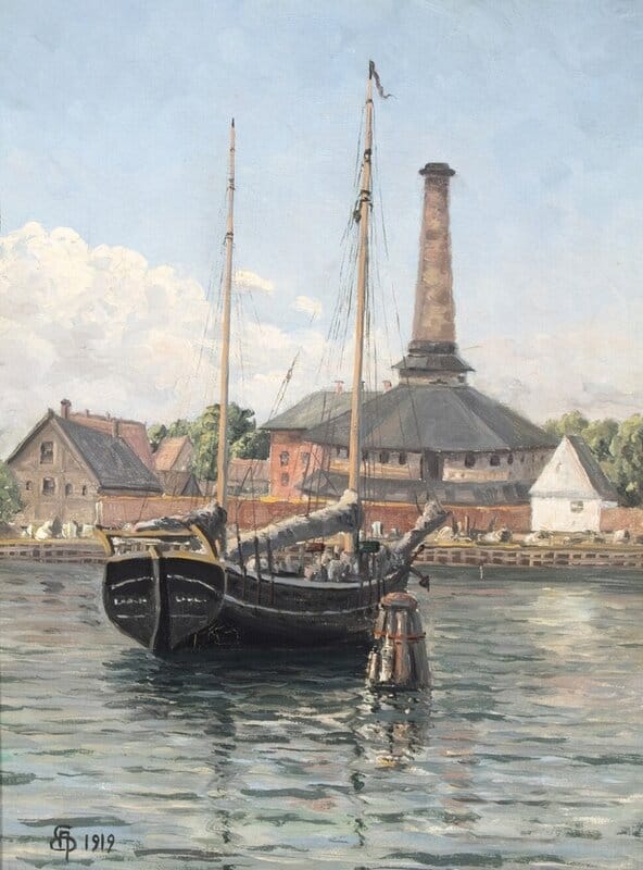Petersen Emanuel A The Habour At Faxe Ladeplads 1919 canvas print