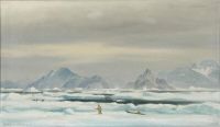 بيترسن إيمانويل ، منظر من جرينلاند مع صياد على الجليد