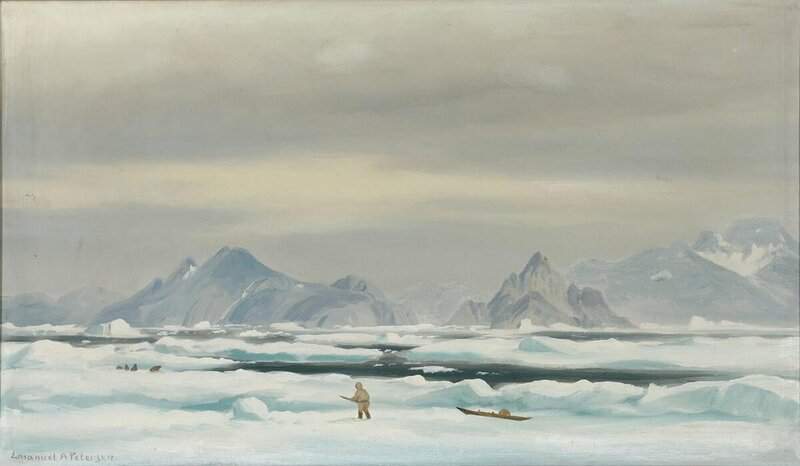 Petersen Emanuel A View From Greenland With A Hunter On The Ice canvas print