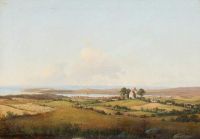 Petersen Vilhelm From The Area Near Holstenshus Manor. In The Centre Diern S Church canvas print