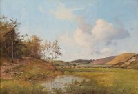 Petersen Vilhelm Meadows Between Hills canvas print