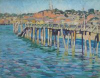 بيترسون جين An Old Pier Gloucester Ca. 1919 طباعة قماش