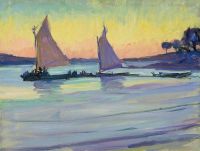Peterson Jane Boats On The Nile Dawn 1905 15 Leinwanddruck
