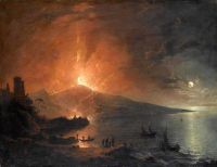 Pether Henry The Eruption Of Vesuvius By Night canvas print