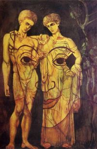 لوحة قماشية بيكابيا آدم وحواء