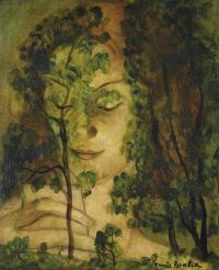 لوحة قماشية بيكابيا فرانسيس للمرأة والأشجار