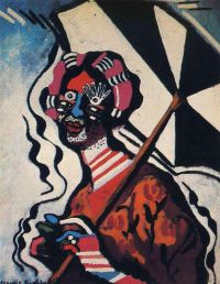 Picabia-Leinwanddruck „Junge Frau mit Regenschirm“.