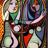 Picasso-meisje voor een spiegel