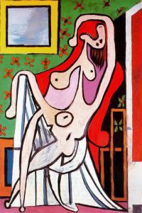 Picasso großer Akt im roten Sessel