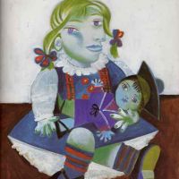 Picasso Portret van Maya met haar pop 73x60cm