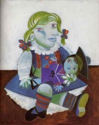 Picasso Porträt von Maya mit ihrer Puppe 73x60cm