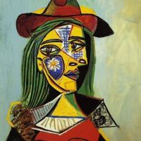 Picasso mujer con sombrero y cuello de piel