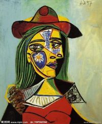 Picasso Woman In Hat And Fur Collar canvas print