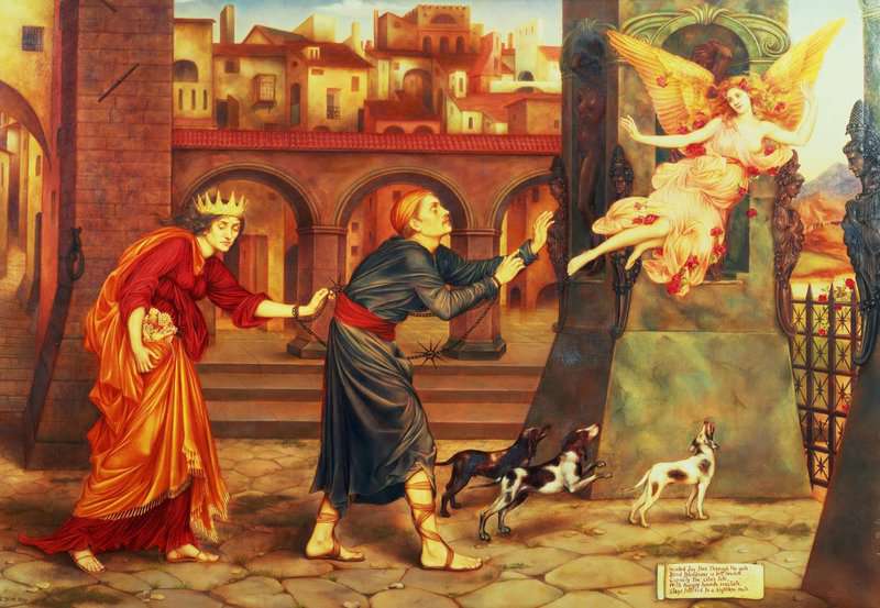 Pickering De Morgan Evelyn Blindness And Cupidity Chasing Joy From The City 1897 canvas print