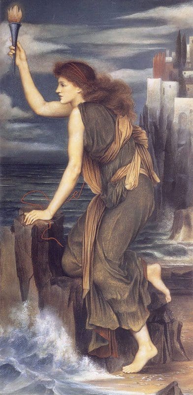 Pickering De Morgan Evelyn Hero Holding The Beacon For Leander 1885 canvas print