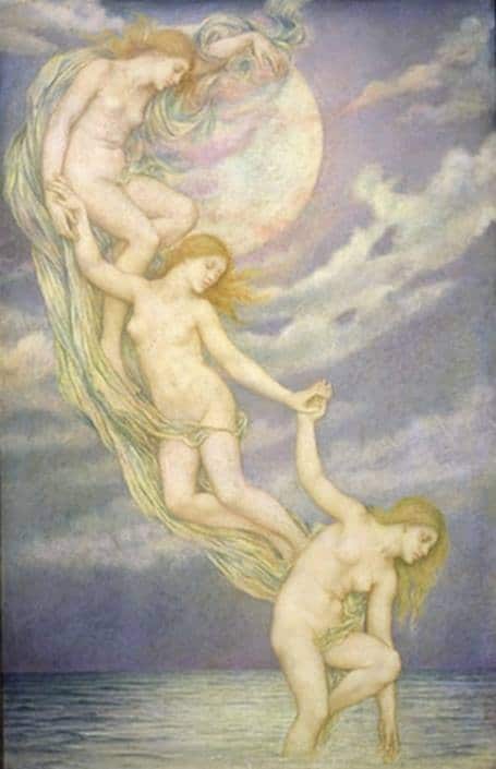 Pickering De Morgan Evelyn Moonbeams Dipping Into The Sea 1900 canvas print