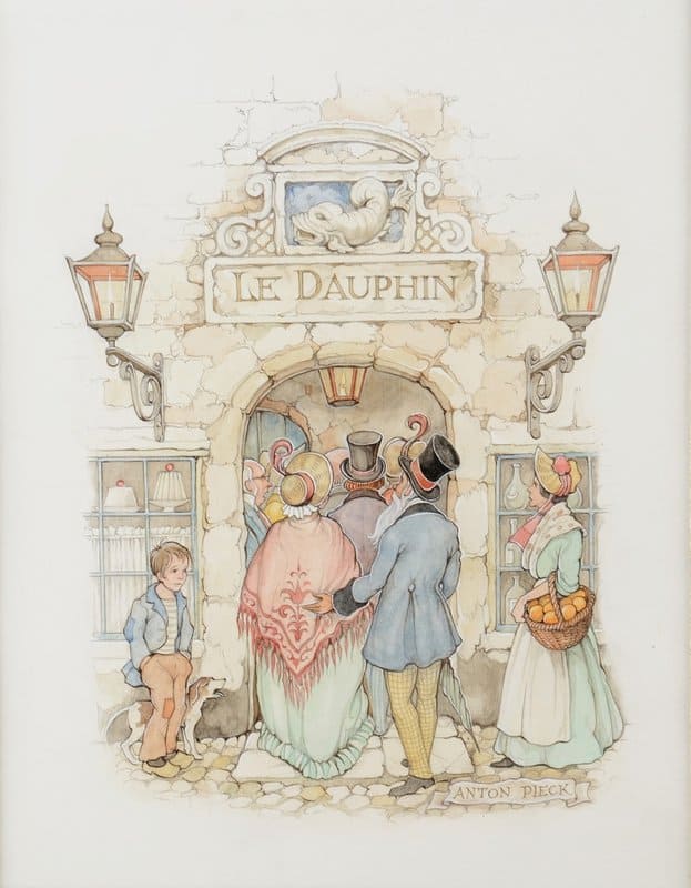 Pieck Anton Deftig Gezelschap Bij Het Betreden Van Le Dauphin canvas print
