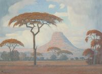 Pierneef Jacob Hendrik Acacias With Kranskop Beyond Limpopo Province 1942 canvas print