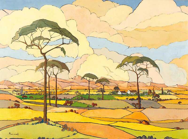 Pierneef Jacob Hendrik An Extensive View Of Farmlands Ca. 1925 canvas print