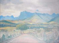 Pierneef Jacob Hendrik Landscape Stellenbosch 1937