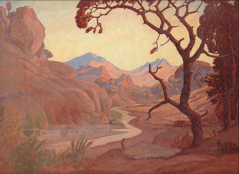 Pierneef Jacob Hendrik Landscape With River 1921 canvas print