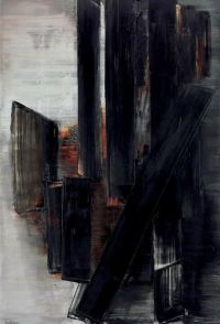 Pierre Soulages Gemälde 146 x 97 cm 3. Juni 1957 Leinwanddruck