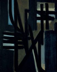 Pierre Soulages Gemälde 81 x 54 cm 16. Juni 1951 Leinwanddruck