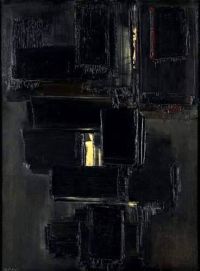Pierre Soulages Gemälde 81 x 60 cm 28. November 1955 Leinwanddruck